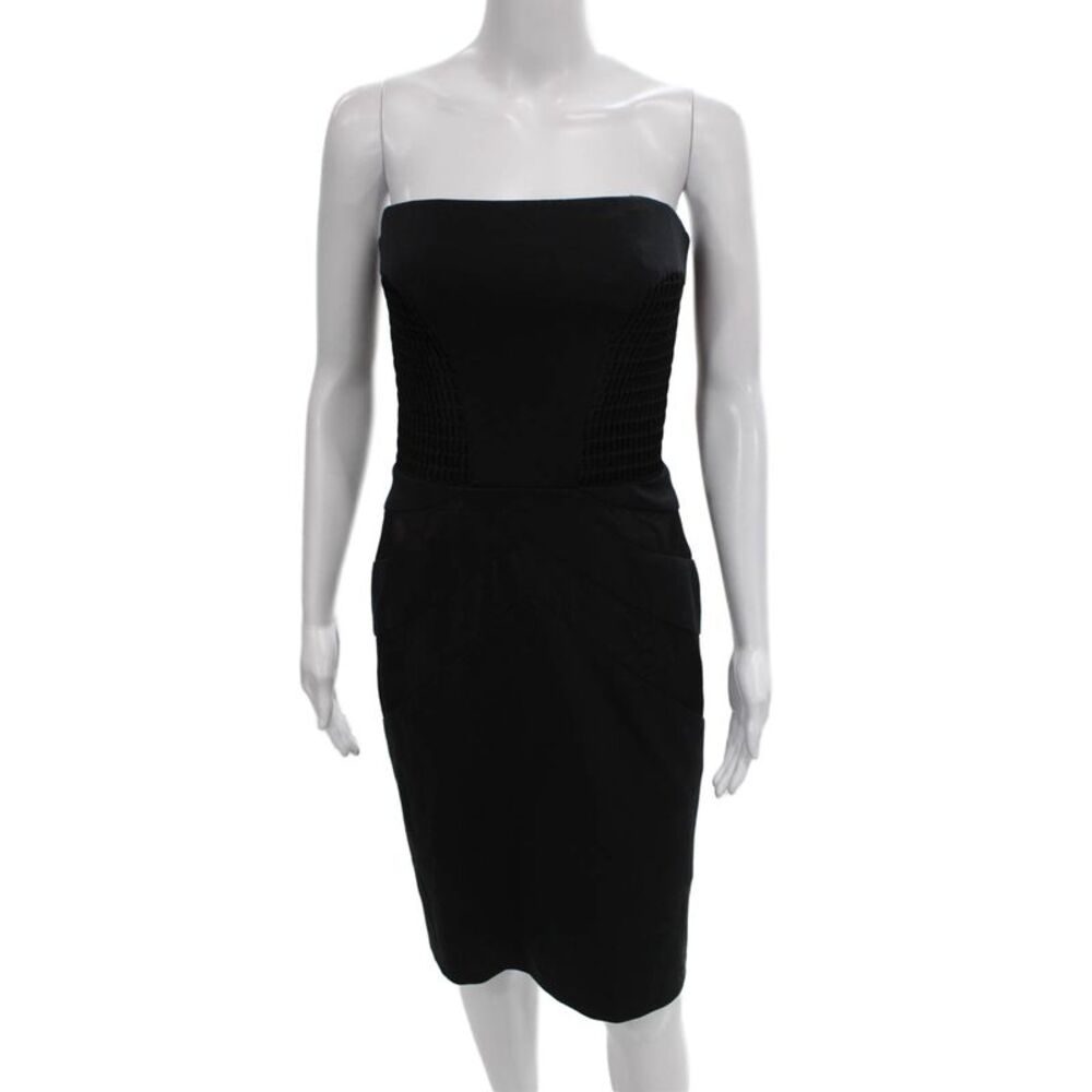 Vera Wang Women Sheath Dress Strapless Black Knee Length Size 2